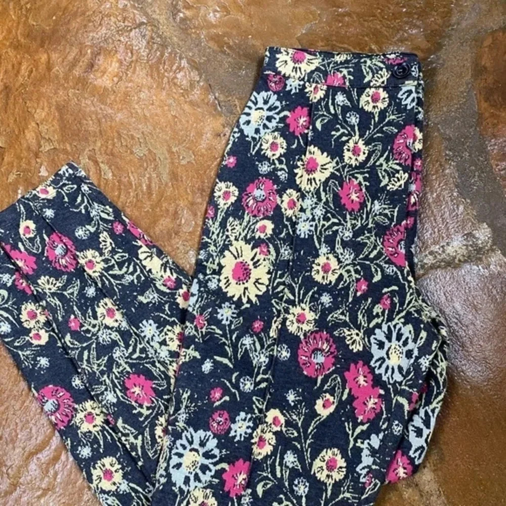 Free People Floral Knit Ponte Skinny Pants 6 - Picture 4 of 12